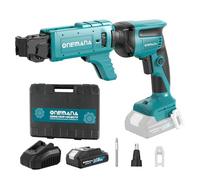 ONEMANA Visseuse à placo, 2Ah Li-Ion Tournevis Électrique sans Fil 0-5000 RPM avec Moteur Brushless,filetage Fein magaziniert