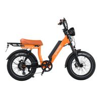 Onemile Scrambler V Vélo électrique de type fat bike, 850 W, 75 Nm, 20 x 4" CST, 19,2 Ah, Orange