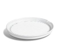 ONEMORE Grille à bacon en céramique pour four à bacon micro-ondes pour cuire du bacon croustillant - Assiette à bacon de 25,4 cm, blanc