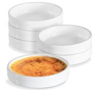 ONEMORE Set di 6 Stampo per dolci rotondi in porcellana, 11,4 cm, 118 ml, Mini Teglia da forno Rotonda, Rameins per Creme Brulee, Muffins Quiches, Torte