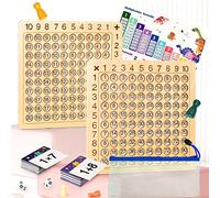 OneNine Jeu de Bord Montessori en Bois Multiplication & Addition 2 en 1, Jeu de Mathématiques 1x1, Apprendre à Calculer, Tableau de Multiplication, Outil d'enseignement de Multiplication par