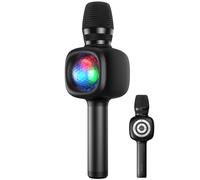 OneOdio Bopmen - Star 10 - Micro karaoké Bluetooth avec effets lumineux disco (noir)