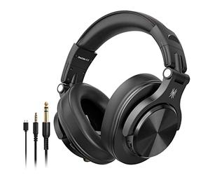 OneOdio Casque Bluetooth sans Fil BT5.2 avec 72 Heures A70, Réduction de Bruit CVC 8.0, 3 Câbles, Léger Confortable, Pliable, Partage de Musique, Compatible Téléphone, DJ, Piano, Guitare (Noir)