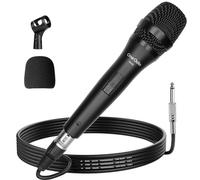 OneOdio Microphone Dynamique Professionnel avec Clip ON55, Câble XLR Filaire de 5 Mètres Durable, Boîtier 100% Métal pour Mariage/Band/Streaming/KTV/Podcast（Gris Argent）