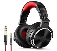 OneOdio Over Ear Casque Audio fermé pour Studio, DJ pour Surveillance, Casque sans Isolation, Casque avec Isolation Acoustique (Rouge Noir)