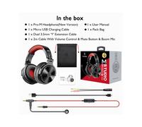 Oneodio Pro-M Bluetooth 5.2 Wireless Gaming Headset with Detachable Microphone 110Hrs Playtime Game Headphones for PC/PS4