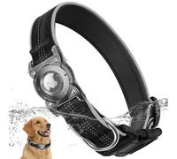 ONEONTA Collier Airtag Chien | Etanche Avec Boucle Métallique Amovible, Robuste, Réfléchissant, Rembourré Confortable, pour Petite, Moyenne, Grande Taille, Noir, S