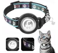 ONEONTA Collier pour chat Airtag, Collier Airtag pour chat Breakaway - Réfléchissant - Avec coque et cloche Airtag - Rembourrage confortable - Réglable et durable - Vert - Taille S