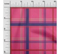 oneOone Popeline De Coton En Tissu Madras Vérifier Imprimer Le Tissu Au Mètre 56 Pouces De Large