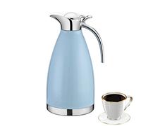 Onepine 2L/1 927.8 gram en acier inoxydable double paroi isotherme Cafetière/Carafe thermique, 100% étanche chaud et froid double usage ， pour le café, thé, lait, boissons, bleu, 14.5x14.5x29 cm