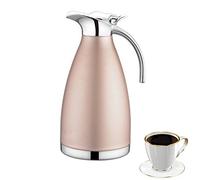 Onepine 2L/1 927.8 gram en acier inoxydable double paroi isotherme Cafetière/Carafe thermique, 100% étanche chaud et froid double usage ， pour le café, thé, lait, boissons, doré, 14.5x14.5x29 cm