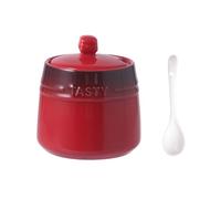 OnePine 300ml Sucrier en céramique avec couvercle et cuillère, Bol à sucre boîtes à épices en céramique pour sucre, sel, poivre et épices