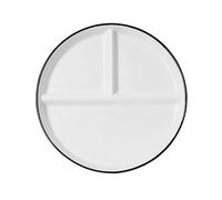 OnePine Assiette Compartiment Adulte en Céramique, Divisée en 3 pour Controle des Portions, Régime, Salade, Dessert, Nouille, Bifteck, Petit Déjeuner