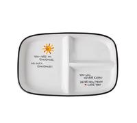 OnePine Assiette Porcelaine Controle de Portion Adulte, Rectangulaire Assiette 3 Compartiments Régime pour Salade, Dessert, Nouille, Bifteck, Petit déjeuner