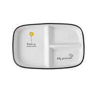 OnePine Assiette Porcelaine Controle de Portion Adulte, Rectangulaire Assiette 3 Compartiments Régime pour Salade, Dessert, Nouille, Bifteck, Petit déjeuner