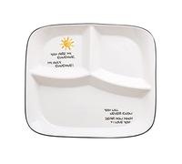 OnePine Assiette Régime Céramique Nutrition Dietétique, Contrôle de Portions pour Salade, Dessert, Noodle, Steak, Petit-Déjeuner (Soleil 2)