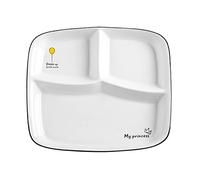 OnePine Assiettes de service en porcelaine, assiettes à salade, assiettes à collation avec 3 compartiments, assiettes de régime en céramique pour le contrôle des portions