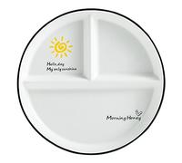 OnePine Ceramique Assiette Nutrition Dietetique, Assiette Divisée en 3 Adulte, Assiette Controle de Portion pour Salade, Dessert, Nouille, Bifteck, Petit Déjeuner, Diamètre : 23 cm/9 inch