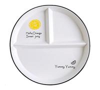 OnePine Ceramique Assiette Nutrition Dietetique, Assiette Divisée en 3 Adulte, Assiette Controle de Portion pour Salade, Dessert, Nouille, Bifteck, Petit Déjeuner, Diamètre : 23 cm/9 inch