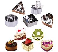 Onepine Lot de 5 Moule à Gâteau Anneaux de gâteau DIY Moule à gâteau en Acier Inoxydable Idéal pour Mousses et Desserts