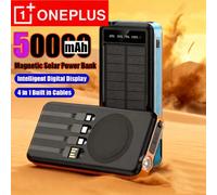 ONEPLUS 50000mAh 4 en 1 batterie solaire sans fil chargeur Portable de grande capacité charge rapide batterie externe pour téléphone nouveau Green30000mAh