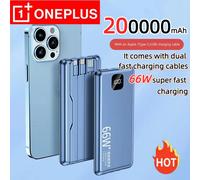 ONEPLUS 66W charge rapide avec son propre câble batterie externe 20000mAh 30000mAh grande capacité Ultra-mince BCAK alimentation Mobile Pink 100000mAh