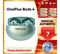 OnePlus Écouteurs Buds 4 – ANC 55 dB, Hi-Res, DoubleDACs, BT5.4 – Gris
