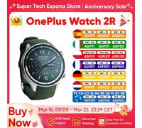 OnePlus montre 2R Smartwatch Snapdragon W5 + BES 1.43 ''écran AMOLED 100H durée de vie de la batterie Bluetooth appel WiFi IP68 Wear OS par Google Gunmetal Gray