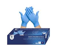 OneProtek Gants jetables en nitrile - Boîte de 100 gants jetables non poudrés - Taille XL (Très Grande) - Bleu - Sans latex - Résistants et Protection contre les produits chimiques