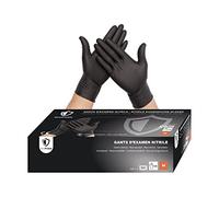 OneProtek Gants jetables noir en nitrile - Lot de 2x Boîtes de 100 Gants Nitrile - Taille M (Moyenne) - Sans latex - Résistants et Multi-usages - Protection contre les produits chimiques