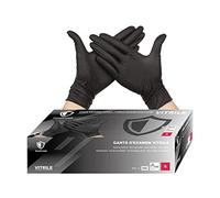 OneProtek Gants jetables noir en vitrile (nitrile-vinyle mix) - Lot de 2x Boîte de 100 gants - Taille S (Petite) - Sans latex - Résistants et Multi-usages - Protection contre les produits chimiques