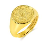 Oneress Bague All Seeing Eye, Ajustable, Symbole Maçonnique Occulte, Bijou Retro YA6275