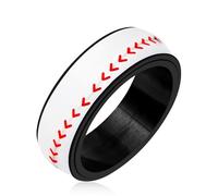 Oneress BFF - Bague athlétique rotative en acier inoxydable pour couples, cadeau tendance pour un style de vie actif YA5039 Baseball 9