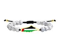 Oneress Bijou Drapeau Palestinien - Bracelet Résistance En Perles Fait Main, Bracelet Fierté Culturelle Noir Rouge Vert Pour Femme Et Homme, Cadeau Militant YA6029-Bai