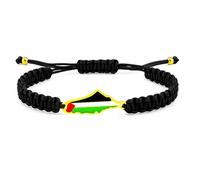 Oneress Bracelet Charme Palestine, Bijoux Cordon Foi Fait Main, Cadeau Chrétien Minimaliste Résistant À L’eau Pour Lui YA5882 Noir-Or