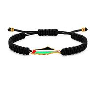 Oneress Bracelet Conscience Palestine, Bijoux Cordon Macramé Ajustable, Cadeau Inspirant En Plein Air Pour Collectes YA5882 Noir-Or Rose