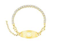 Oneress Bracelet D’Identification Médicale - Bijou D’Alerte D’Urgence Élégant Avec Symbole Caducée, Bracelet Acier Inoxydable À La Mode Pour Seniors YA6004 Or EPILEPSY