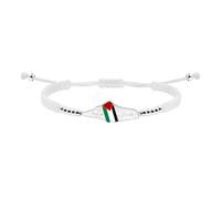 Oneress Bracelet Drapeau Prière Ajustable Palestine Bijoux Fait Main Égalité Justice Perles Unité Cadeau YA6282-White