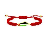 Oneress Bracelet Foi Drapeau Palestine, Bijoux Cordon Chic Ajustable, Cadeau Ramadan Ou Fête Chrétienne Pour Amis YA5882 Rouge-Or