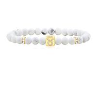 Oneress Bracelet pour femme, 6 mm - Turquoise naturelle blanche - Constellation - Signe astrologique - Bracelet à breloques avec 12 constellations - Bracelet unisexe, 6.7 inches, Pierre