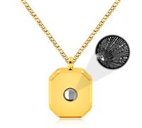 Oneress Collier Je T’aime Projection, Pendentif Message Caché, Bijou Romantique Pour Elle, Coffret Cadeau Inclus YA5222 Or