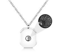 Oneress Collier Projection, Message Caché Je T’aime En 100 Langues, Cadeau Romantique Tendance Pour Épouse, Bijou Saint Valentin YA5222 Blanc