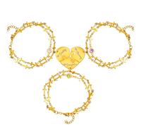 Oneress Ensemble de bracelets à chaîne croisée double couche en acier inoxydable 1/2/3 avec étiquette gravée pour papa, mère, fille, bijoux inspirants cadeaux de fête de famille YA4904 (famille), M,
