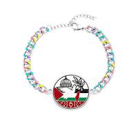 Oneress Gaza Support Bracelet - Acier Inox Justice Sociale & Liberté, Mode Amie & Activiste YA6021-BaiGe