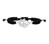 Oneress YA4800 Bracelet de bénédiction en forme de fleur de lotus avec zircon cubique brillant, bracelet tressé réglable, cadeau parfait pour femmes et filles, Midium, Nylon, Zircone précieuse