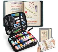 Oneroomone 2026 New Kit de Couture + New Embroidery Stitch Book Kit | Sewing Kit, Kit Couture Complet, Embroidery Stitch Book Livre de Broderie avec 106 Motifs Kit, Incluant Aiguilles Fils