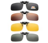 Oneroomone 4 pcs Clip Lunettes De Soleil, Surlunettes De Soleil, Lunette Polarisante Peche, Polarisées, Légères, Sans Lunettes, Adaptées Aux Hommes Et Aux Femmes Et à Tous Les Types De Lunettes