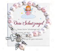 Oneroomone Schutzengel Kommunion, Kommunion Cadeaux Pour Filles, Kommunion Bracelet Fille, Kommunion Bijoux Bracelet, Avec Carte (Argent)