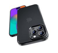 Ones Coque Hybride translucide pour iPhone 15 Pro Max, Combinaison Bord Silicone Souple Panneau PC Dur Noir Mat, airbags incassables Militaire Standard, Anti-jaunissement et antidérapant, Anti-Traces