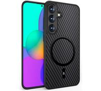 ONES Coque magnétique pour Galaxy S26, [compatible avec MagSafe] [Protection de qualité militaire] Motif fibre de carbone - Coque arrière rigide fine pour téléphone - Noir